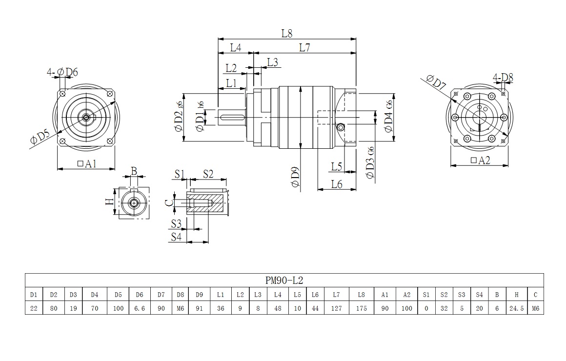 伺服行星減速機PM90_L2圖紙