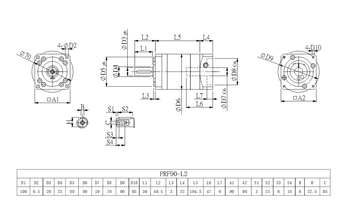PRF90_L2系列伺服減速機圖紙 PRF90_L2系列伺服減速機圖紙